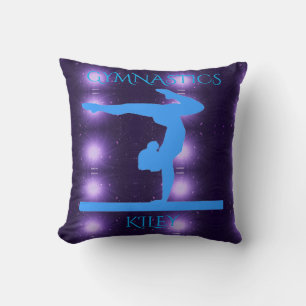 Almofada Travesseiro decorativo de ginástica em azul roxo