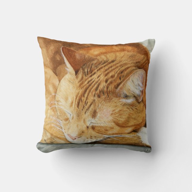 Almofada Travesseiro decorativo de Ginger Cat Square (Frente)