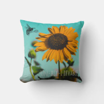 Travesseiro decorativo de girassol de abelhas Têni