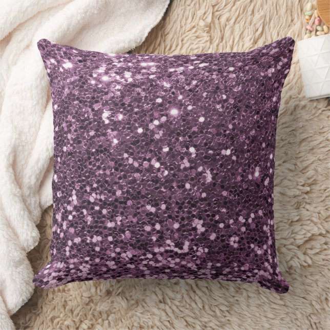 Almofada Travesseiro decorativo de Glitter Mauve Faux Sequi (Cobertor)