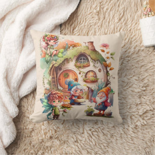 Almofada Travesseiro Decorativo de Gnome e Fada País das
