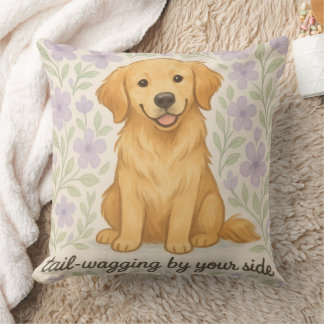 Almofada Travesseiro Decorativo de Golden Retriever Present