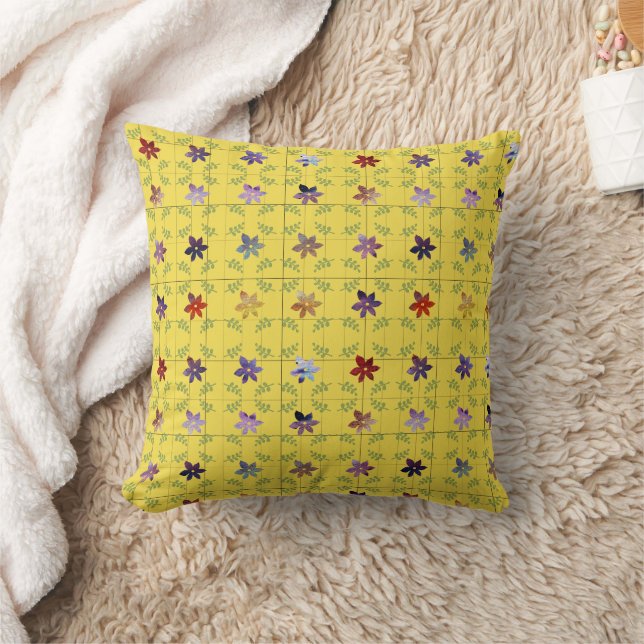 Almofada Travesseiro decorativo de Grade Flor (Cobertor)