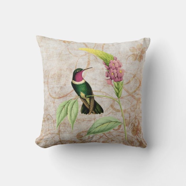 Almofada Travesseiro decorativo de Grunge do Hummingbird Am (Frente)