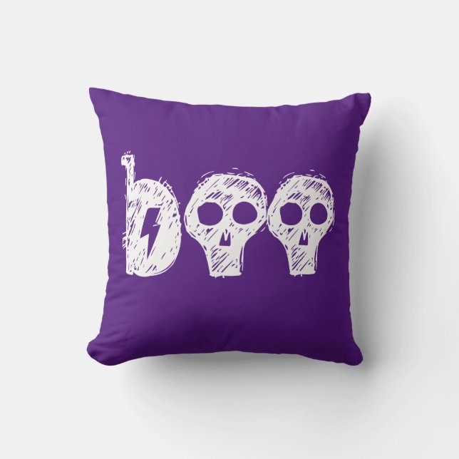 Almofada Travesseiro decorativo de Halloween de Boo Skulls (Frente)