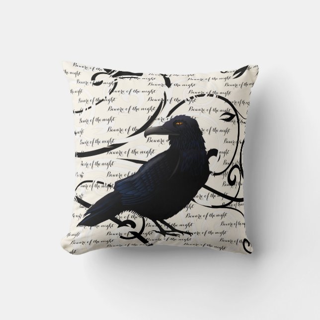 Almofada Travesseiro decorativo de Halloween-Raven (Frente)