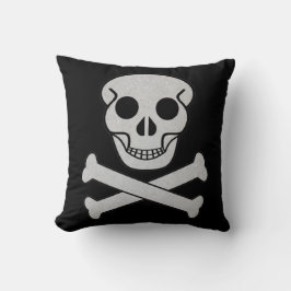 Almofada Travesseiro decorativo de Halloween Skull e Bones