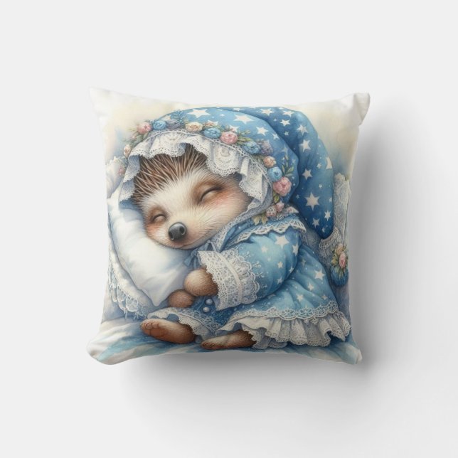 Almofada Travesseiro decorativo de Hedgehogs Azul (Frente)