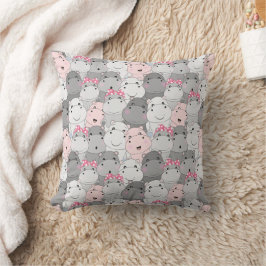 Almofada Travesseiro Decorativo de Hipopótamos Bebês Fofos