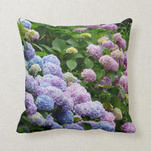 Almofada Travesseiro decorativo de Hydrangeas Roxo e Azul
