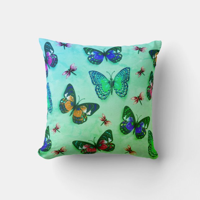 Almofada Travesseiro decorativo de Impressão de borboleta d (Frente)