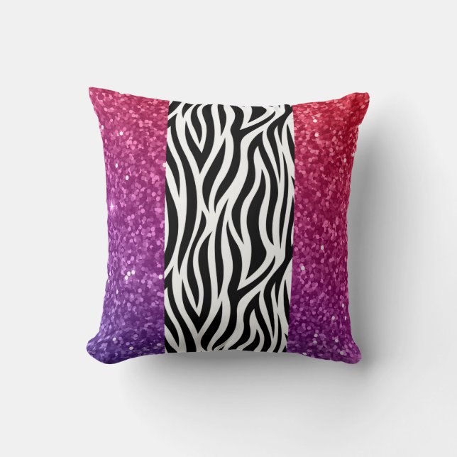 Almofada Travesseiro decorativo de Impressão de Zebra com L (Frente)