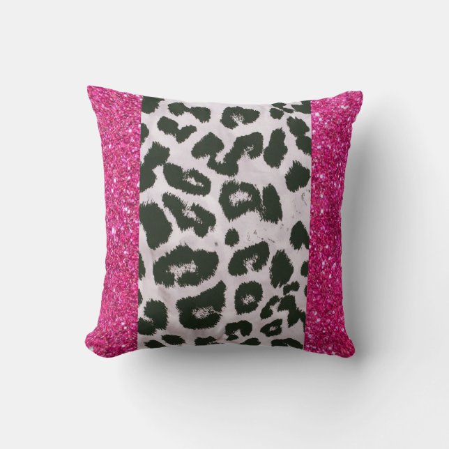 Almofada Travesseiro decorativo de impressão Leopard brilha (Frente)