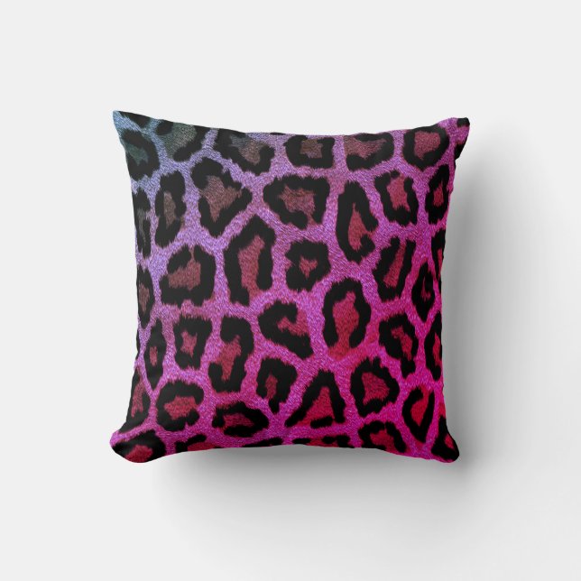 Almofada Travesseiro decorativo de Impressão Leopardo Rosa (Frente)