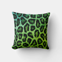 Almofada Travesseiro decorativo de impressão verde-leopardo