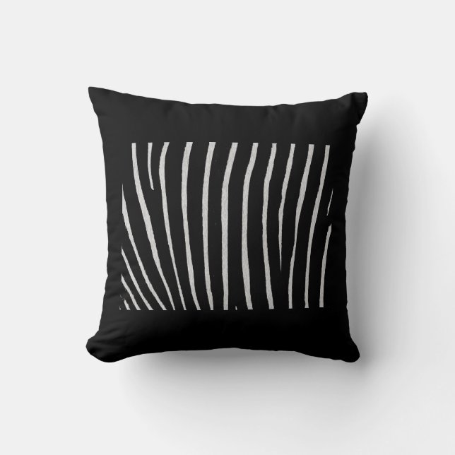 Almofada Travesseiro decorativo de Impressão Zebra Preta (Frente)