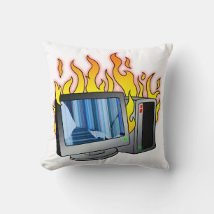 Almofada Travesseiro decorativo de incêndio do computador