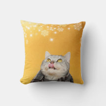 Travesseiro decorativo de inverno com flocos de ne