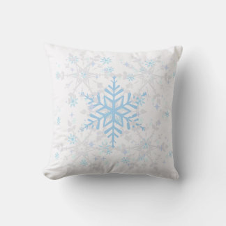 Almofada Travesseiro decorativo de inverno em floco de neve