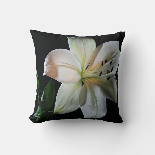 Almofada Travesseiro decorativo de Lily Branca (Frente)
