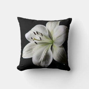 Almofada Travesseiro decorativo de Lily Branca Pura Elegant