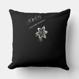 Almofada Travesseiro decorativo De Lily Orientada, Preto E