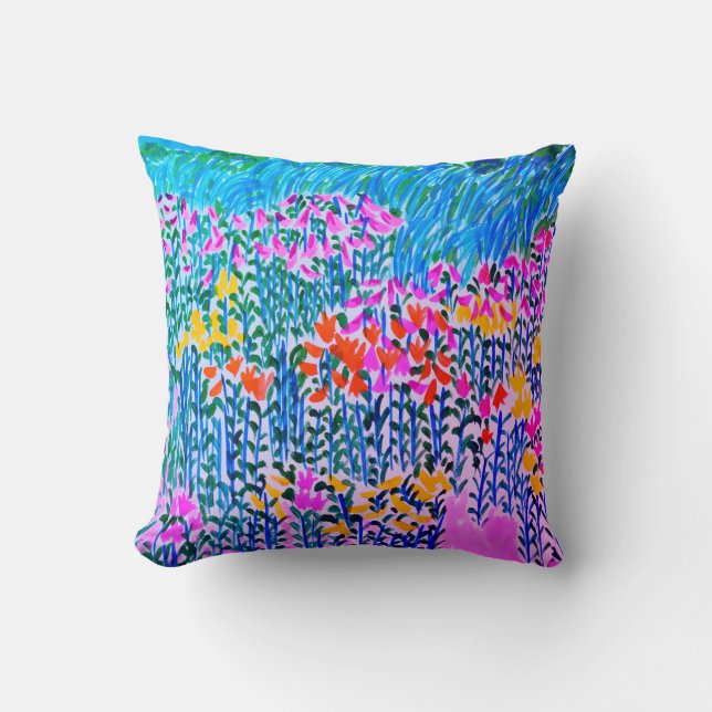 Almofada Travesseiro decorativo de lírios em qualquer lugar (Frente)