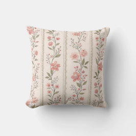 Almofada Travesseiro Decorativo de Listra Floral Blush Vint