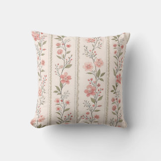 Almofada Travesseiro Decorativo de Listra Floral Blush Vint