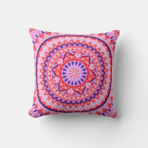Almofada Travesseiro decorativo de Mandala Base Rosa