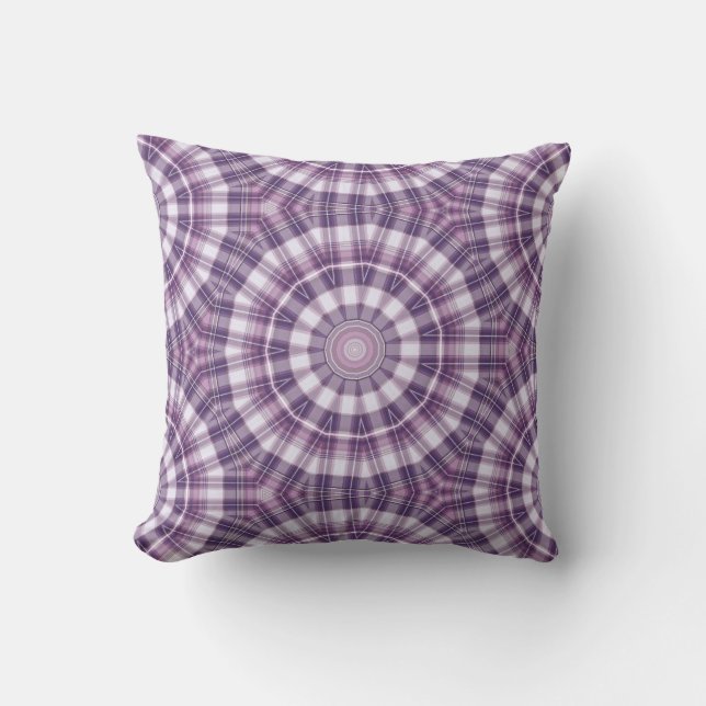 Almofada Travesseiro decorativo de Mandala Geométrico Roxo  (Frente)