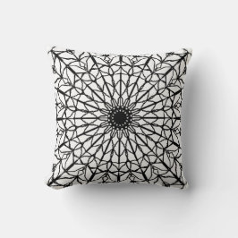 Almofada Travesseiro decorativo de Mandala Preto e Branco