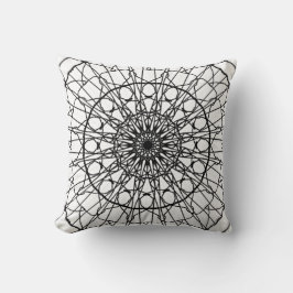 Almofada Travesseiro decorativo de Mandala Preto e Branco