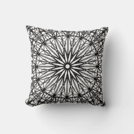 Almofada Travesseiro decorativo de Mandala Preto e Branco