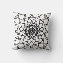 Almofada Travesseiro decorativo de Mandala Preto e Branco