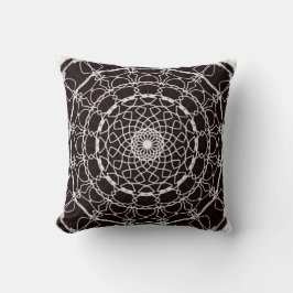 Almofada Travesseiro decorativo de Mandala Preto e Branco