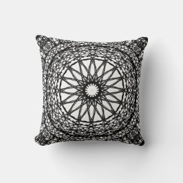 Almofada Travesseiro decorativo de Mandala Preto e Branco