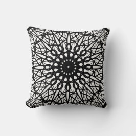 Almofada Travesseiro decorativo de Mandala Preto e Branco