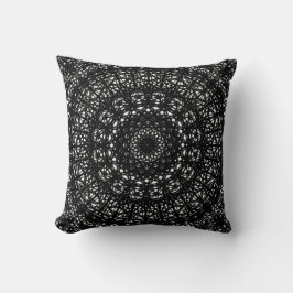 Almofada Travesseiro decorativo de Mandala Preto e Branco