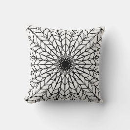 Almofada Travesseiro decorativo de Mandala Preto e Branco