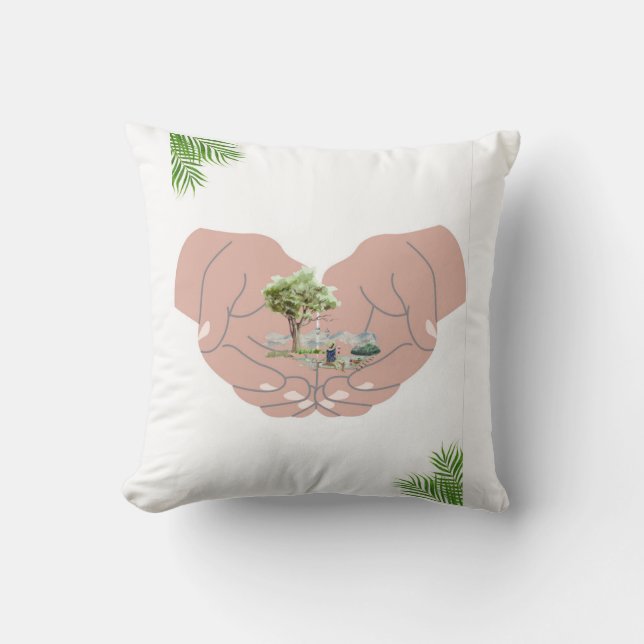 Almofada Travesseiro decorativo de mãos seguras (Frente)