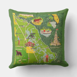 Almofada Travesseiro decorativo de Mapa do Condado de Citru