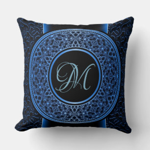 Almofada Travesseiro decorativo de Medalhão Azul-Chic Reve