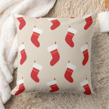 Travesseiro Decorativo de Meia de Natal Vermelha F