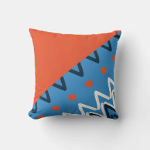 Travesseiro decorativo de mistura azul-laranja-afr