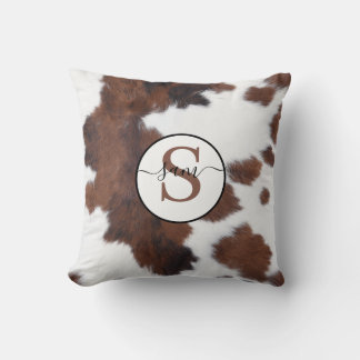 Almofada Travesseiro decorativo de Monograma Branco Castanh