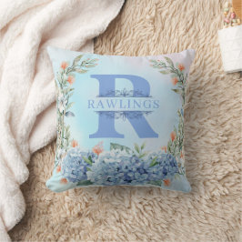 Almofada Travesseiro decorativo de Monograma de Hydrangea A
