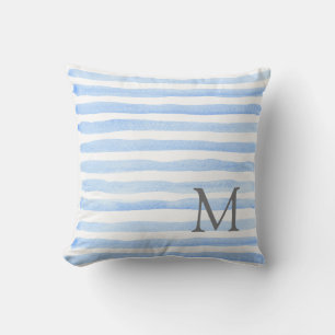 Almofada Travesseiro decorativo de monograma de listras bra