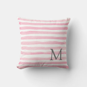 Almofada Travesseiro decorativo de Monograma de Listras Bra