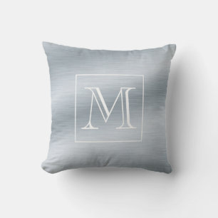 Almofada Travesseiro decorativo de Monograma de Prata Esmag